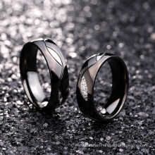 Black diamond titanium blank brand couple ring inlay